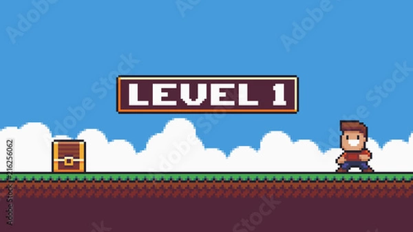 Fototapeta Pixel Art Scene