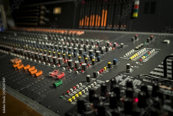 Fototapeta Studio recording mixer, 