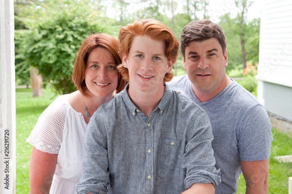 Fototapeta Proud parents with son