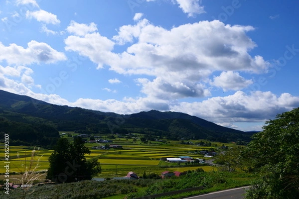 Obraz 日本のふるさと、秋の岩手路。遠野　岩手　日本。９月下旬。