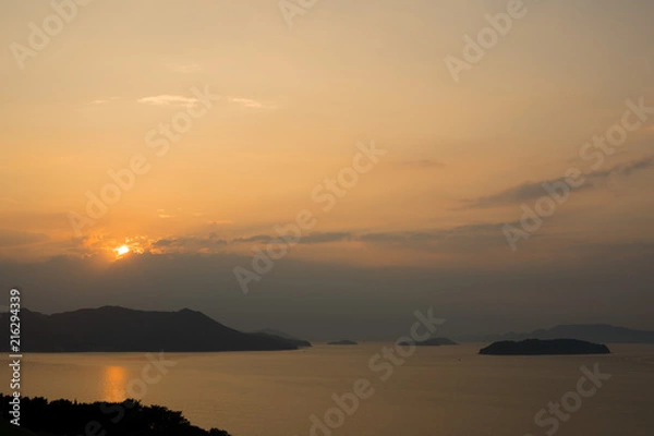 Fototapeta 瀬戸内海　夕景　香川県さぬき市から撮影