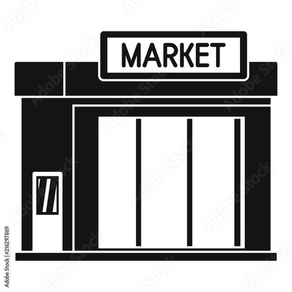 Fototapeta Gas station market icon. Simple illustration of gas station market vector icon for web design isolated on white background