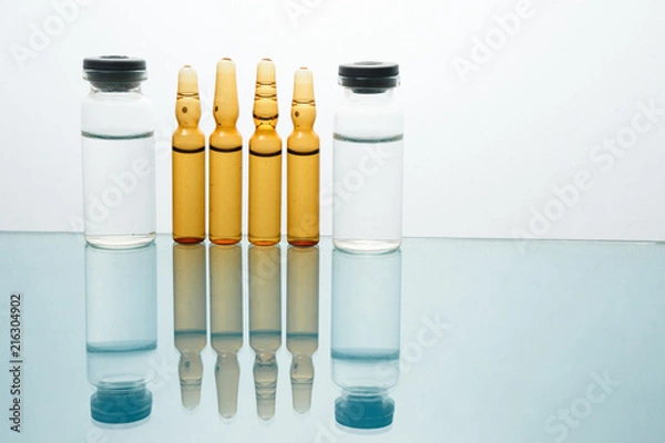 Obraz medical Vaccine vial hypodermic injection treatment disease care in hospital and prevention illness.