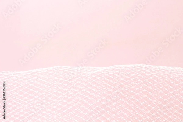 Obraz white net dynamic abstract on pink background