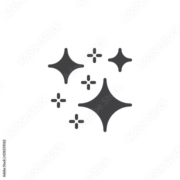 Fototapeta Magic stars vector icon. filled flat sign for mobile concept and web design. Bright stars simple solid icon. Symbol, logo illustration. Pixel perfect vector graphics