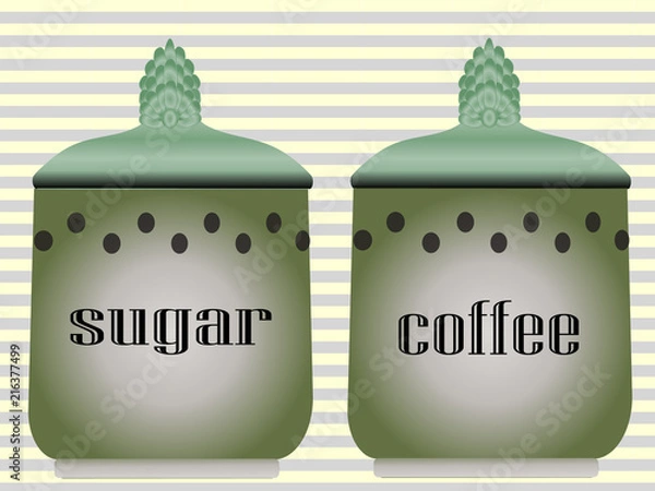 Obraz vector. sugar - coffe canister