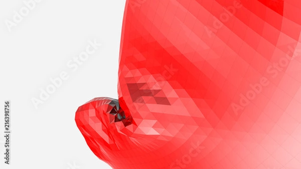 Obraz red low polygonal background. 3D rendering