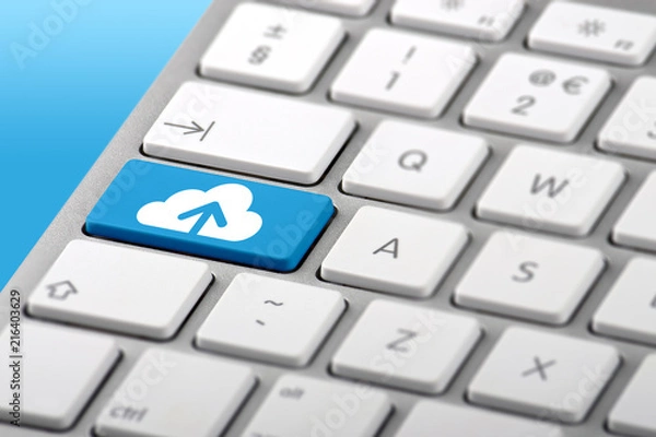 Fototapeta Cloud Computing Symbol on Keyboard