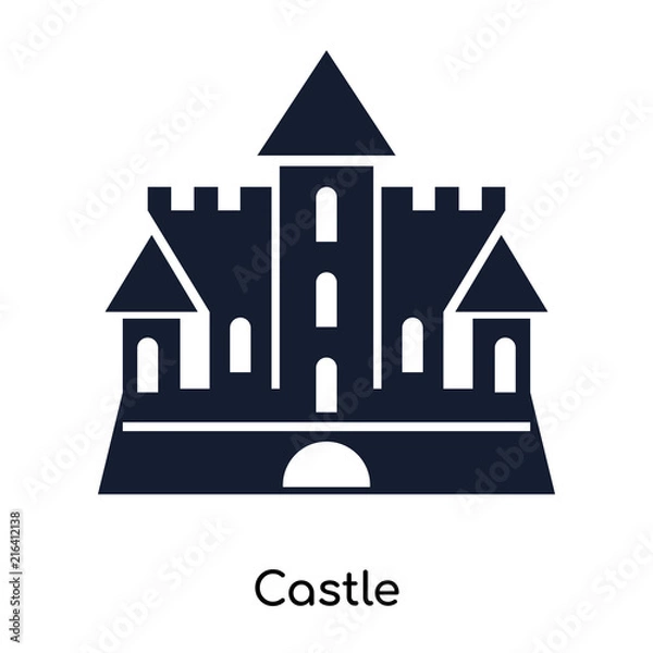 Fototapeta castle icons isolated on white background. Modern and editable castle icon. Simple icon vector illustration.