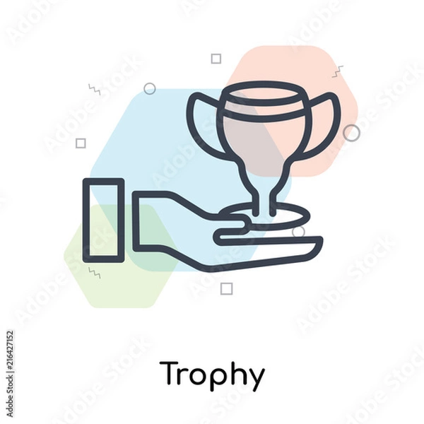 Fototapeta Trophy icon vector sign and symbol isolated on white background, Trophy logo concept