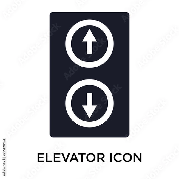 Obraz Elevator icon vector sign and symbol isolated on white background, Elevator logo concept