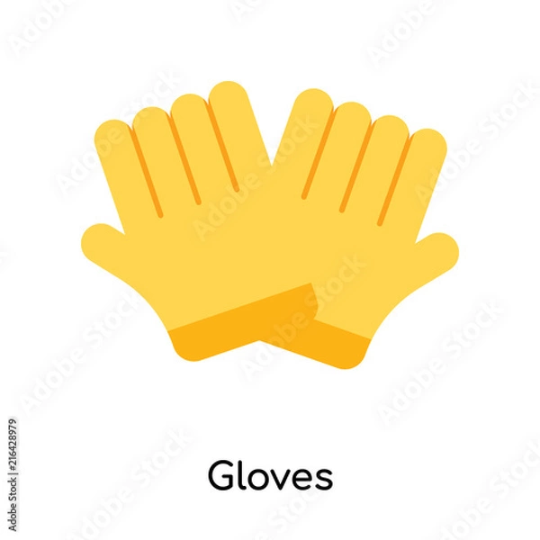 Fototapeta Gloves icon vector sign and symbol isolated on white background, Gloves logo concept