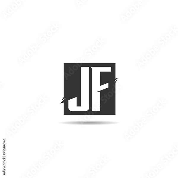 Obraz Initial Letter JF Logo Template Design