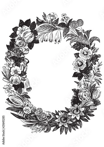 Obraz antique frame engraving (vector)