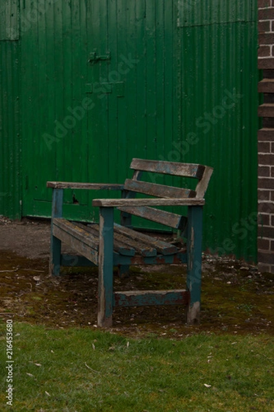 Fototapeta Bench in green