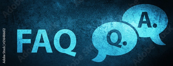 Fototapeta Faq (question answer bubble icon) special blue banner background
