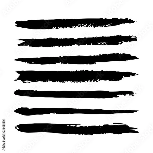 Obraz Vector brushes. Hand drawn strokes. Textured Ink paint