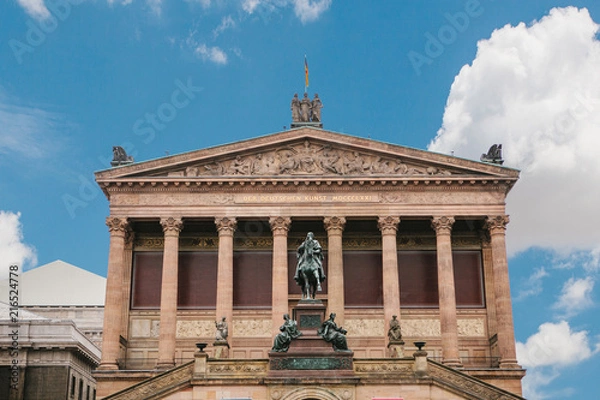 Fototapeta Berlin National Gallery on a background of the blue sky.