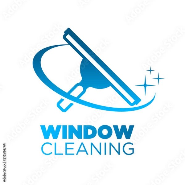 Fototapeta Window Washing Cleaning Squeegee logo Icon