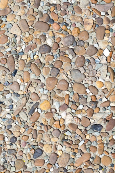 Fototapeta fragment of surface with decorative filling with sea pebbles