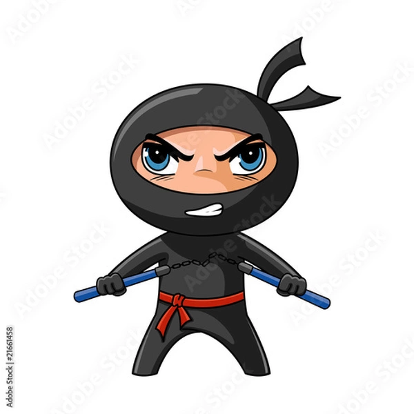 Obraz Ninja with nunchaku