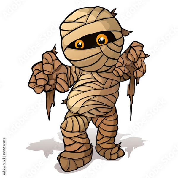 Fototapeta Vector isolated illustration of a merry mummy for Halloween