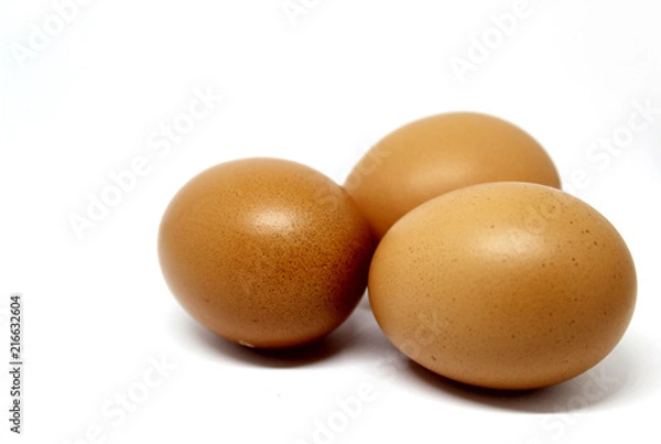 Fototapeta three eggs isolated on white background