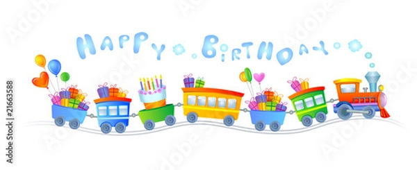 Obraz happy birthday train