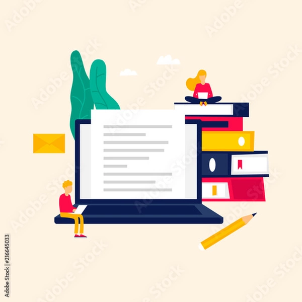 Fototapeta Copyright, blog. Flat style vector illustration.