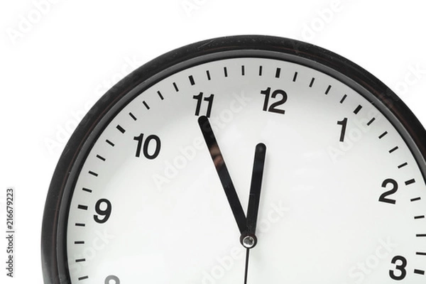 Obraz Simple classic black and white round wall clock