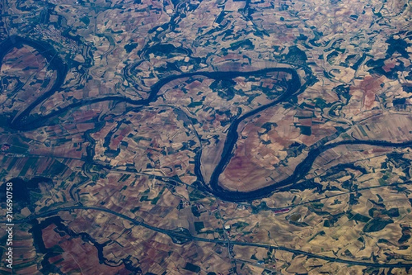Obraz Ebro river from the aeroplane