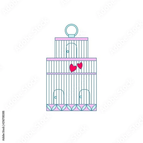 Fototapeta decorative cage with hearts jpeg