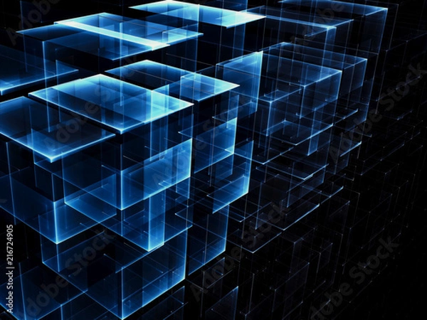 Fototapeta Abstract cubes background - digitally generated image