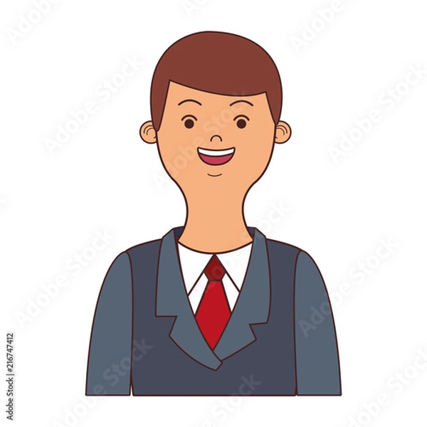 Fototapeta Young businessman profile vector illustration graphic design