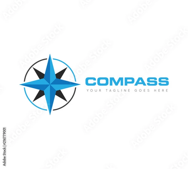 Obraz compass logo, icon, symbol design template