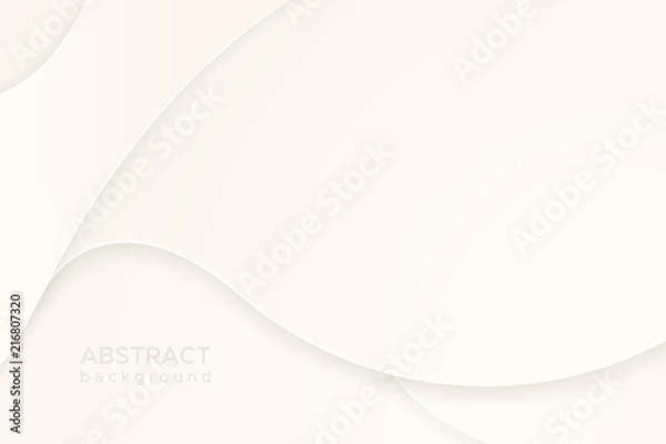 Obraz Vector abstract light beige background in the paper cut style for design of a cover of  business brochures, flyers, leaflets. Modern realistic template with carving of paper waves for posters.