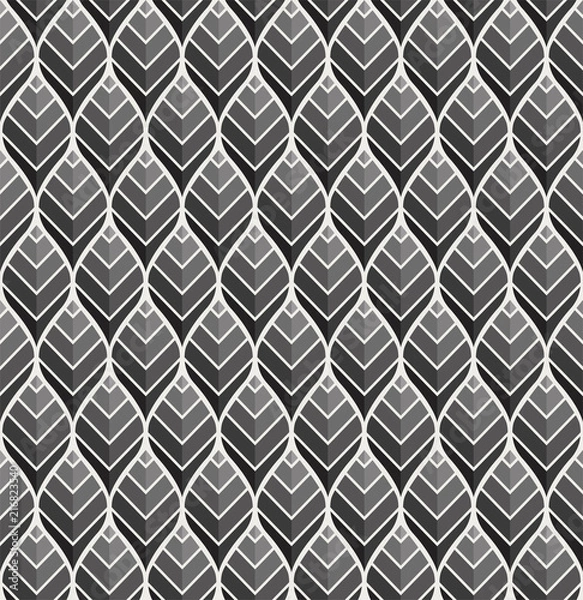 Obraz Geometric leaves vector seamless pattern. Abstract vector texture. Leaf background.