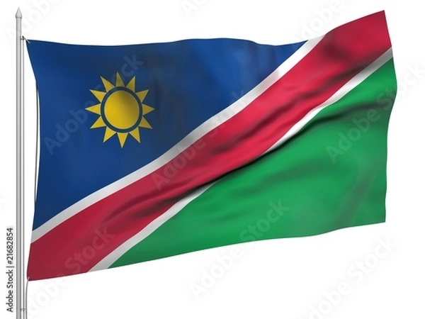 Fototapeta Flying Flag of Namibia - All Countries