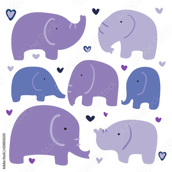 Fototapeta elephant vector collection design