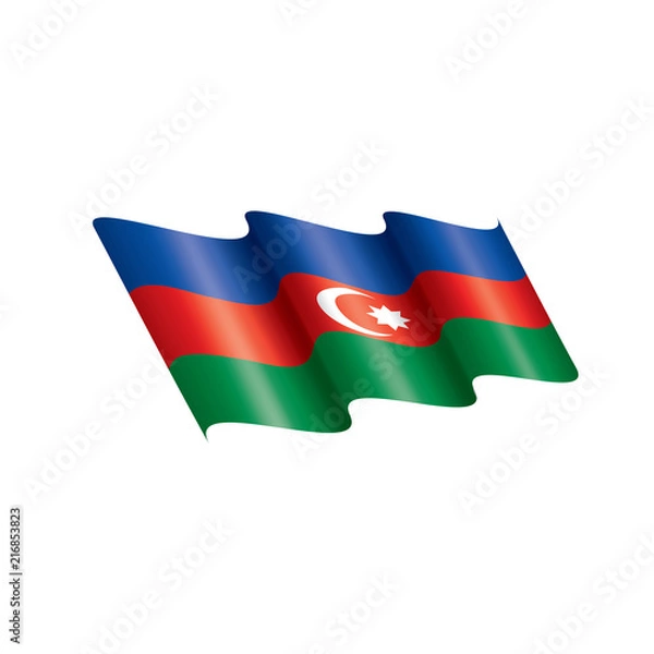 Fototapeta Azerbaijan flag, vector illustration