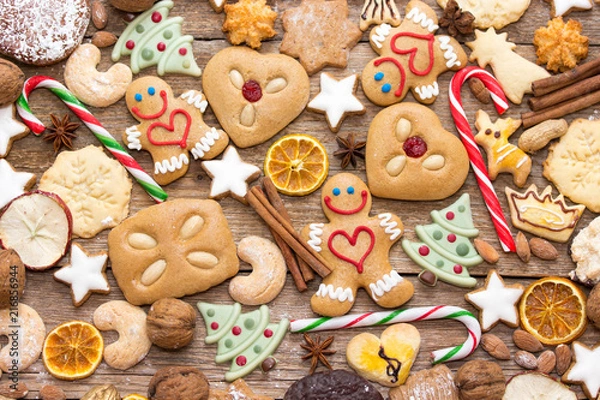 Obraz Lustige Lebkuchen zum Weihnachtsfest