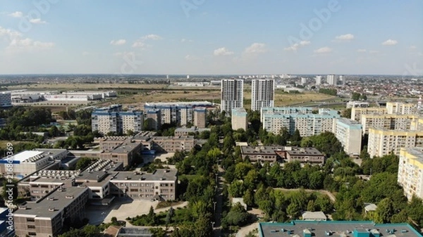 Obraz City from the height. Clouds.
