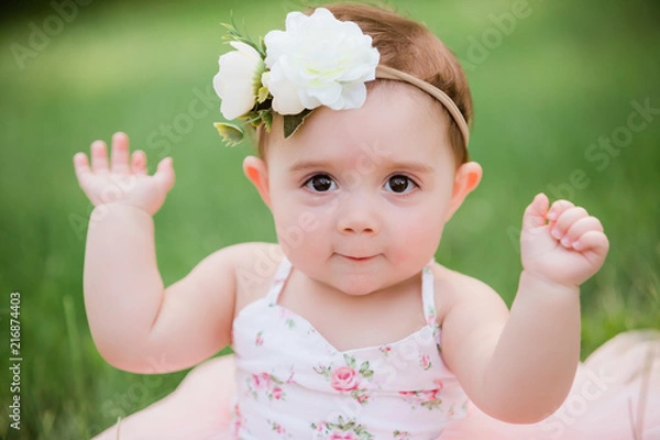 Obraz One Year Caucasian Old Girl With Brown Eyes