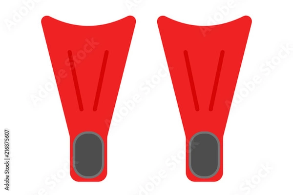 Obraz Czerwone płetwy - płaska grafika wektorowa z przezroczystym tłem