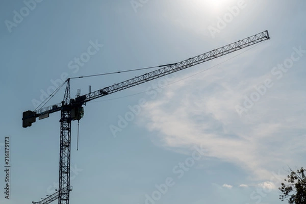 Obraz Industrial construction cranes