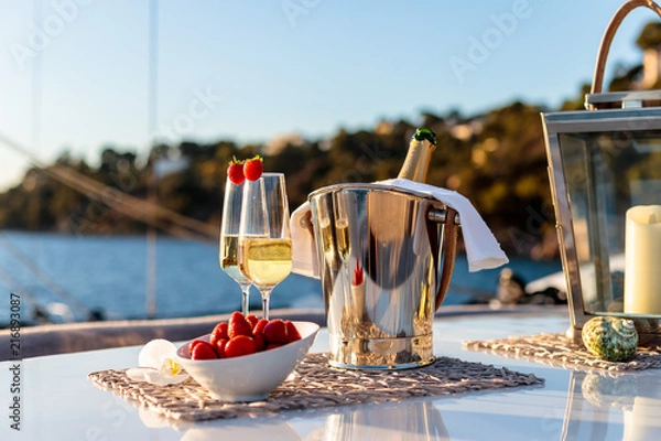 Obraz champagne à bord