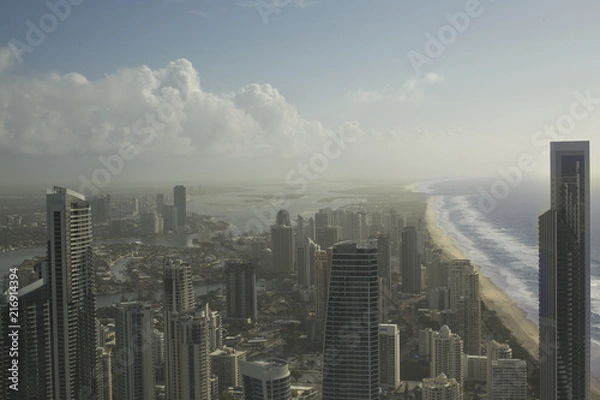 Obraz Clouds Over City Skyline
