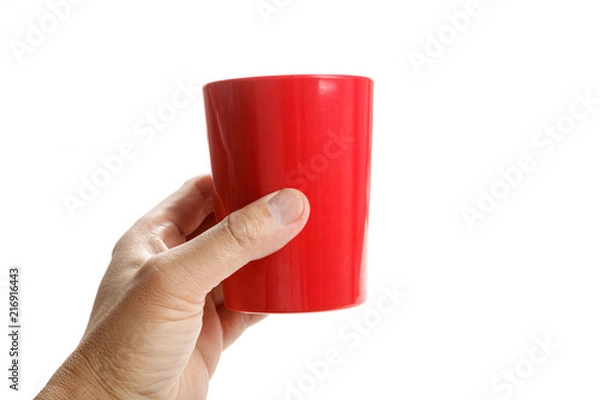 Obraz red plastic mug