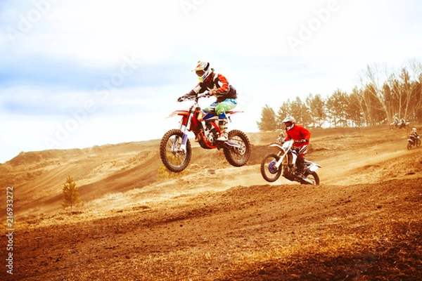 Fototapeta motocross competitions on the track