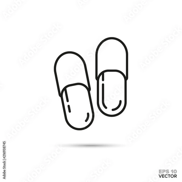 Fototapeta Spa slippers vector icon. Spa and relaxation symbol.